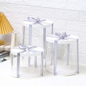 Maßgefertigte Recycelbare Extra Hohe Transparente Zylinder-Kuchenbox mit Schaumstoffeinlage 360-Grad-Präsentation PET-Kunststoff für Mehrstöckige Torten - Product Image 2