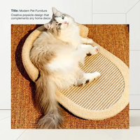 Lit pour chat en sisal en forme de sucette, 72*38*13cm, 2 en 1 : lit de repos et griffoir pour chats d'intérieur
