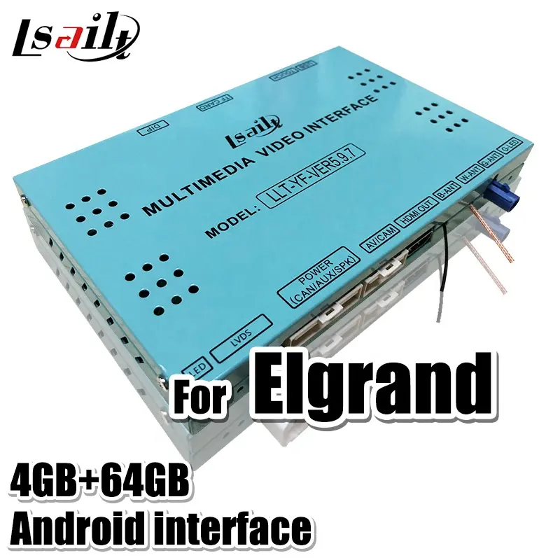 4GB 안드로이드 10 자동차 멀티미디어 비디오 인터페이스 2014-18 년 Elgrand GPS 네비게이션 박스 지원 다운로드 앱 Lsailt