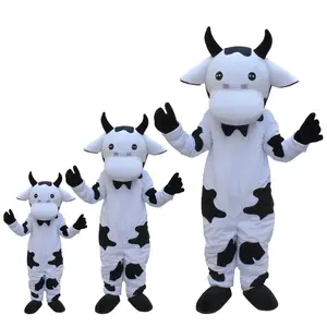 Cheap mascot costume high quality factory produce popular cosplay suits milk cow mascot costume for sale