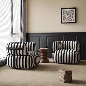 Sofá individual con patrón de cebra Retro francés, tela de diseñador <span class=keywords><strong>familiar</strong></span> pequeña para sala de estar, sótano, taller, entrada, balcón, esquina - Product Image 5