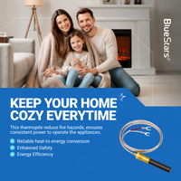 Sensor de llama piloto con generador termopilas de 750mV de latón, compatible con calentadores de agua a gas y chimeneas exteriores, repuestos para reparación