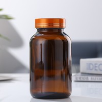 Flacons pharmaceutiques en verre ambré de 50 à 200 ml pour comprimés et pilules avec compte-gouttes, emballage personnalisable