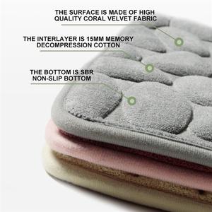 Alfombra de baño antideslizante con relieve de adoquín de 40*60*1.5 cm, tapete para el lado del lavabo, alfombra para el suelo de la bañera, alfombrilla para la ducha, almohadilla de espuma viscoelástica - Product Image 2