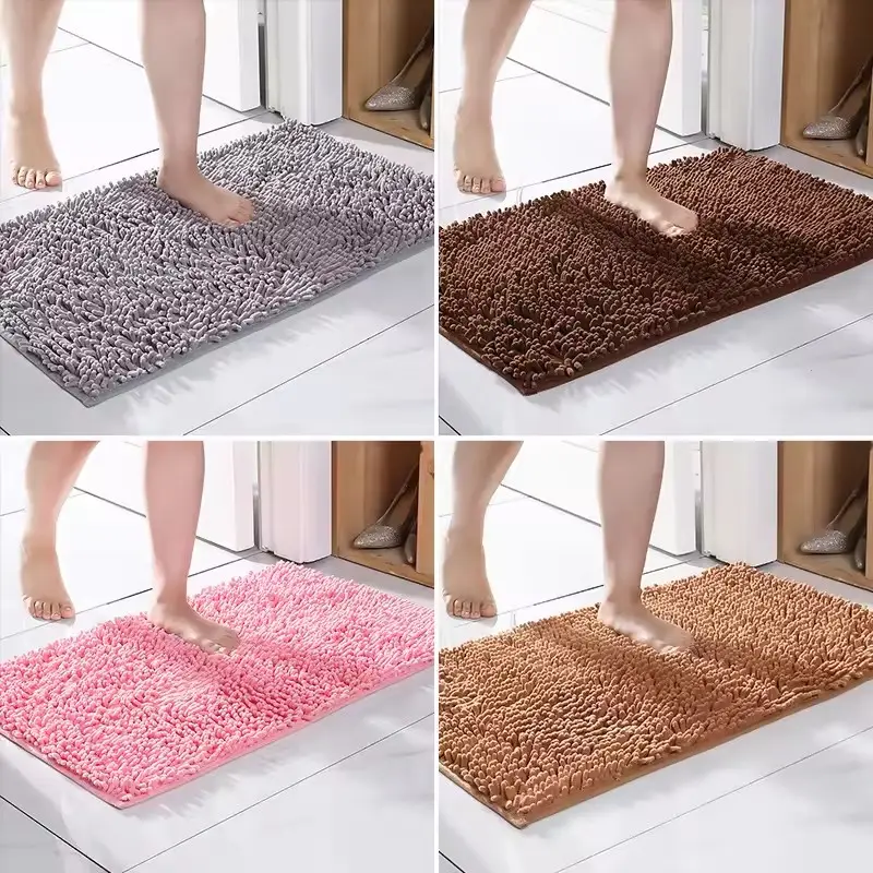 Tắm thảm thảm cho phòng tắm thảm không trượt máy có thể giặt alfombras de Bano Chenille siêu thấm tầng Mat