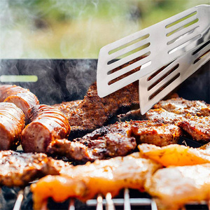 Espátula de barbacoa 2 en 1 de acero inoxidable de doble cara, pala para barbacoa, herramienta de camping, pinza para alimentos, pinzas para voltear, <span class=keywords><strong>utensilios</strong></span> de <span class=keywords><strong>cocina</strong></span> - Product Image 2