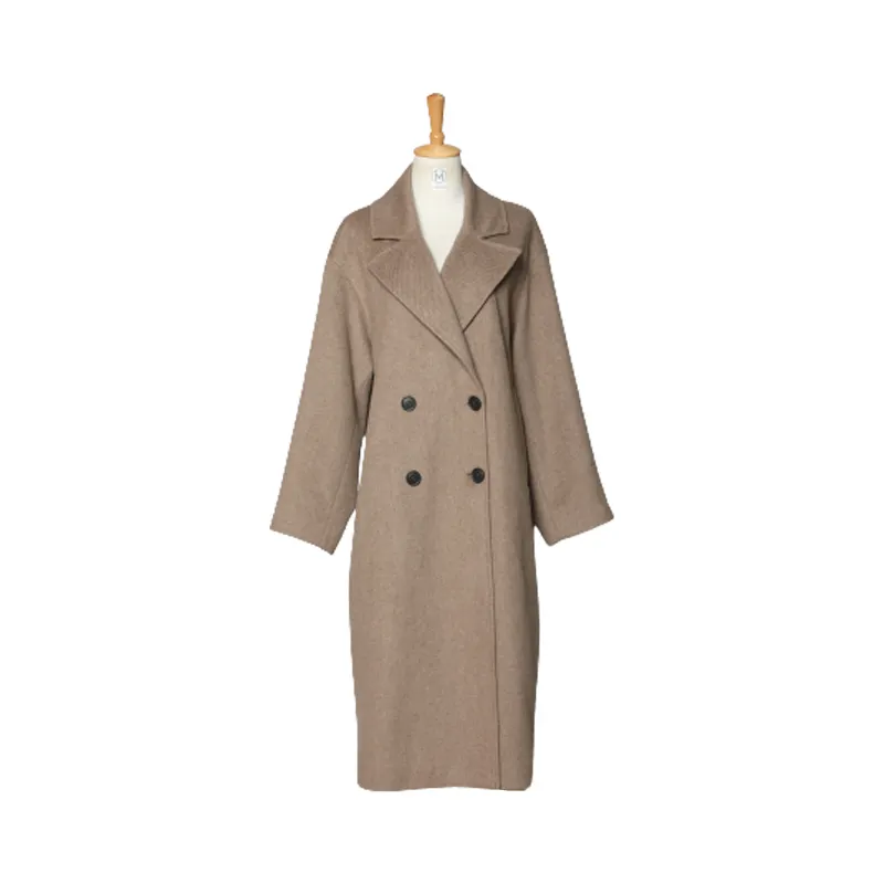 High quality autumn classic ladies jacket women overcoat full length trench wool coat