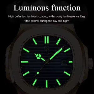 POEDAGAR 613 Orologi da Polso da <span class=keywords><strong>Uomo</strong></span> di Lusso al Quarzo, in Pelle e Acciaio Inox, Impermeabili e Luminosi, Colore <span class=keywords><strong>Oro</strong></span> - Product Image 6