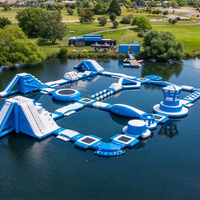Jeu flottant gonflable de jouets de l'eau de parc aquatique, parc d'aventure d'équipement de jeu d'eau, parc aquatique gonflable pour des adultes