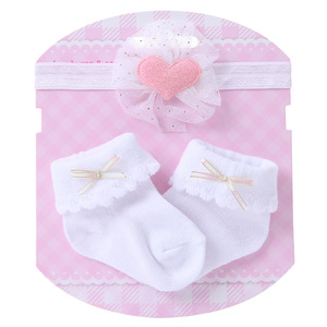 New Style Bow Cute Mesh Newborn Socks Candy Princess Solid Color <strong>Baby</strong> Socks <strong>Headband</strong> Set - Product Image 5