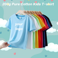 Kinder T-shirt 100% katoen 200 gram, korte mouwen, custom cartoon print, jongens/meisjes, sneldrogend, ademend