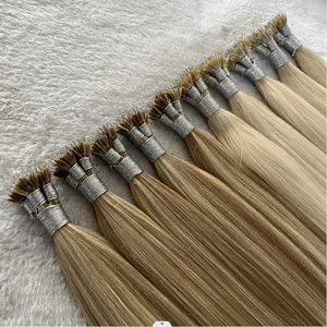 pre-bonded nano tip hair extension Double Drawn Nano Ring/nano Link Human Hair Extensions Italian Keratin Pre Bonded