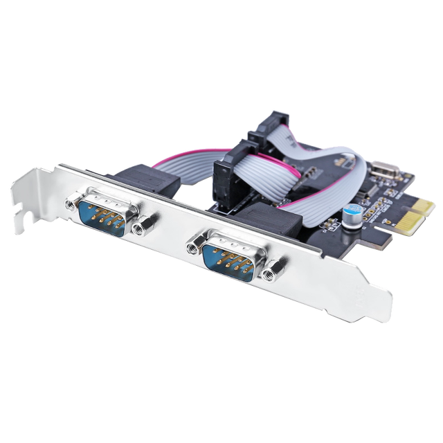 PCI-E Serial Card Computer Desktop COM Port PCIe to RS232 Interface Dual Serial Port