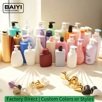Bouteilles en plastique HDPE en gros d'usine, taille et couleur personnalisées, contenants vides pour shampoing, gel douche, nettoyant corporel, emballages cosmétiques liquides