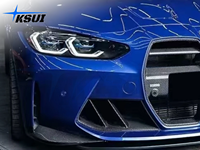Couvre-prise d'air avant en fibre de carbone sèche style R44 avec double ailette pour BMW G80 M3 G8X G82 G83 M4 Competition