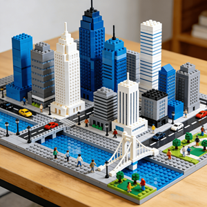 <span class=keywords><strong>Urban</strong></span> Skyline, Juego de Bloques de Construcción de Plástico Personalizados para Niños, Edificio de Oficinas Moderno, Juego Creativo, Regalo de Cumpleaños - Product Image 2