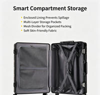 Valise trolley en néoprène à coque rigide en aluminium, fabrication OEM/ODM, avec serrure à combinaison TSA et roues pivotantes silencieuses à 360°, classique et tendance
