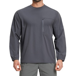 Haut de sport unisexe à manches longues en polaire recyclée écologique pour activité<span class=keywords><strong>s</strong></span> de plein air, fitness, randonnée, jogging, pêche, printemps, décontracté, col ras du cou - Product Image 5