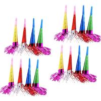 Superbes articles de fête en gros à prix abordable, support personnalisé DIY, cornet à air bleu vif, cornet à air pour fête, cornet en papier pour fête