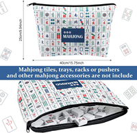 Sac de rangement portable en polyester grande capacité à motif Mahjong, idéal pour les cosmétiques et les jetons de Mahjong – Vente chaude