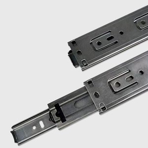 Riel telescópico SSR de extensión total con cierre suave y 3 pliegues, con rodamientos de bolas, para cajones de gabinetes - Product Image 2