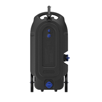 Réservoir à eau portable à 4 roues, capacité 34 gallons, style moderne, noir, pour camping-car, caravane, camping