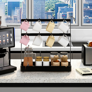 Organizador de tazas de café, soporte de aluminio, estante de exhibición, almacenamiento multifuncional, venta al por mayor - Product Image 2