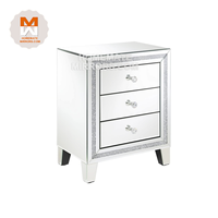 Table d'appoint en cristal miroir sur piédestal compétitif populaire 3 tiroirs de rangement