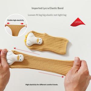 Chaussettes pour bébés sans coutures, chaussettes tube tricotées confortables pour bébés, chaussettes antidérapantes pour enfants, chaussettes mignonnes avec animaux en 3D, coton respirant - Product Image 5