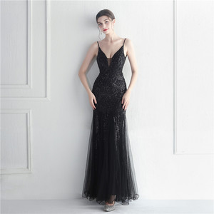 19865 # Sequin Mesh Sexy Halter Star Net Red <span class=keywords><strong>Gala</strong></span> Evento <span class=keywords><strong>Vestido</strong></span> <span class=keywords><strong>de</strong></span> <span class=keywords><strong>noche</strong></span> largo - Product Image 2