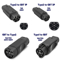Adaptateur GBT Type 2 32A 50A 250V AC Norme IEC 62196 IP54 Étanche Certifié CE Connecteur de Recharge pour Véhicule Électrique Neuf