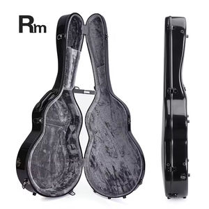 SUN 02-C2 Étui <span class=keywords><strong>rigide</strong></span> léger en fibre de verre pour <span class=keywords><strong>guitare</strong></span> <span class=keywords><strong>classique</strong></span> avec revêtement en gel noir extérieur et poignée en cuir - Product Image 4