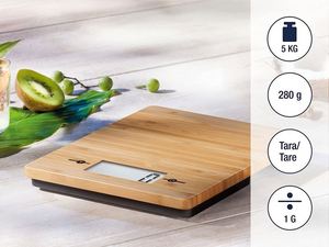 Timbangan dapur Digital bambu Jumon, timbangan dapur Digital dengan layar LCD fungsi Tara 11 lbs. Kapasitas 0.1 oz. Timbangan makanan wisuda presisi - Product Image 3