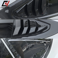 Ailerons de fenêtre arrière aspect carbone noir brillant pour Tesla Model X 2018+ – Cache de ventilation en ABS, pare-soleil et pare-pluie, accessoires