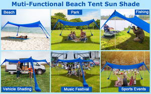 Tente de plage familiale XFY avec protection solaire |   Tente de camping imperméable avec protection UV pour toutes les activités de plein air - Product Image 4
