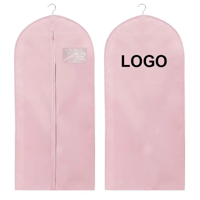 Maßge schneiderte Großhandel umwelt freundliche klare Kleidung staub dichte Anzug Abdeckung rosa Vlies Kleider sack