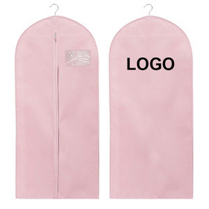 Индивидуальная оптовая продажа Экологически чистая прозрачная одежда пылезащитный костюм розовый нетканый мешок для одежды - Product Image 1