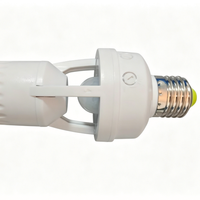 Portalámparas con Sensor PIR E27, 360 Grados, 60W, 110-240VAC, Alcance Ajustable de 6m, 2000LUX, para Interruptor de Luz de Pasillo o Escalera