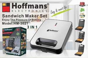 Máquina de Desayuno 3 en 1 Hoffmans de Diseño Moderno, 1400W, Sandwichera, Waflera y Tostadora con Superficie de Acero Inoxidable para el Hogar en África - Product Image 2