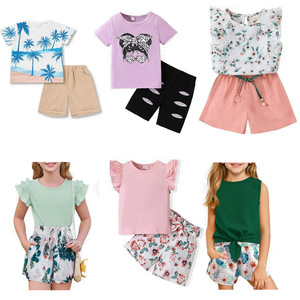 Ventes en gros de vêtements pour enfants, filles et garçons, ensembles mixtes pour enfants, lots en vrac, nouveaux vêtements en coton polyester, étiquette coupée, stock, quatre saisons - Product Image 1