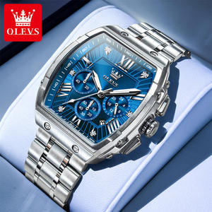   Reloj de Lujo 5639, Marca de Diseño, Logotipo Personalizado OEM, Forma de Barril, Diamantes, Resistente al Agua, Cronógrafo, Luminoso, Cuarzo, para Hombre - Product Image 2