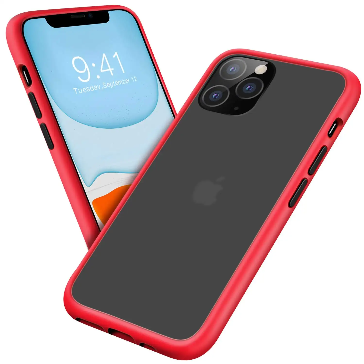 IPhone SE 2020ケース用、iPhone 11 MAX XR X 8 7 6 6s Plus半透明マットモバイルバックカバー用超薄型TPUPC電話ケース