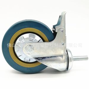 Pvc Industrial <b>Swivel</b> Caster 4 Inch With Brake Grey Wheel For Furniture - Product Image 1
