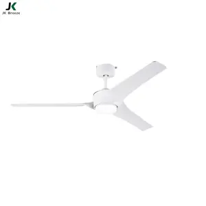 JK ZS-52-23117WH Popular Design High Velocity Electric Inverter White Decorative Modern Led Ceiling Fan Light