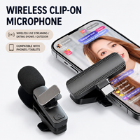 Microphone cravate sans fil double professionnel pour iPhone, Android, téléphone portable, PC