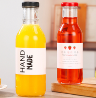 Botol kaca berlabel 350ML 500ML untuk saus panas minuman jus anggur susu air minuman lainnya
