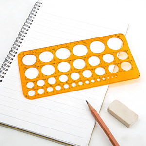 Juego <span class=keywords><strong>de</strong></span> Reglas <span class=keywords><strong>de</strong></span> Dibujo Multifuncionales Redondas <span class=keywords><strong>de</strong></span> Plástico y Plantillas Geométricas para Estudiantes - Product Image 5