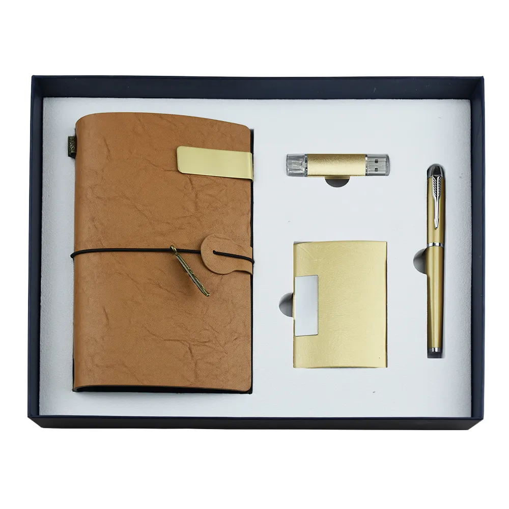 Conjunto de cuaderno de lujo con logotipo personalizado, conjunto de regalo de empresa para promoción y negocios