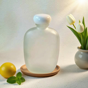 Nouvelle conception 2025 – Bouteille en verre dépoli plate et ronde de 250 ml avec bouchon à vis et diffuseur à bâtonnets pour bière/vin/eau, en boîtes - Product Image 1