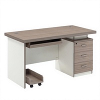 Escritorio de Oficina Extensible para Empleados en Oferta, Mesa de Trabajo Bicolor con Acabado de Madera, con Bandeja para Teclado y Soporte para CPU, Pedidos Corporativos al por Mayor